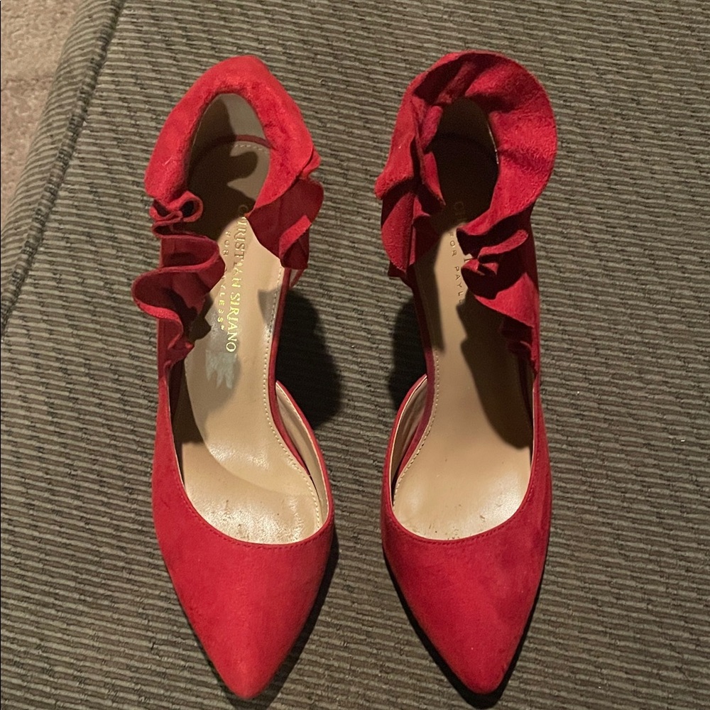 Christian Siriano Red Ruffle Heels